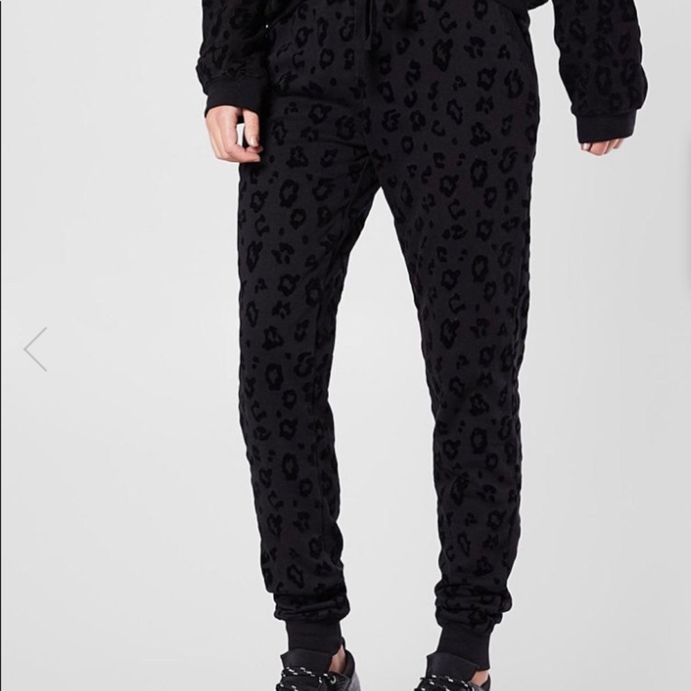 Z supply black cheetah sweatpants